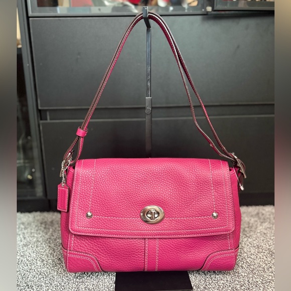 Coach vintage Hampton Turnlock flap bag - magenta - Picture 5 of 16